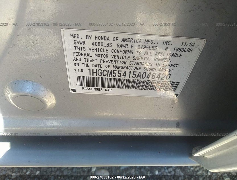 1HGCM55415A046420