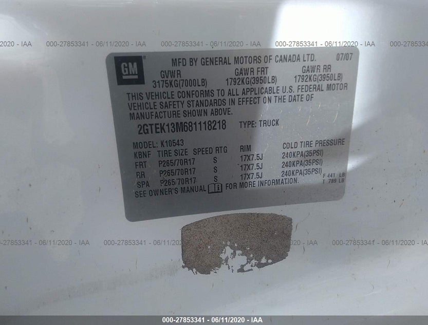 2GTEK13M681118218