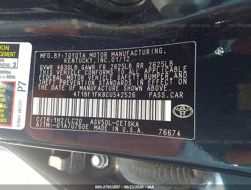 4T1BF1FK8CU542526