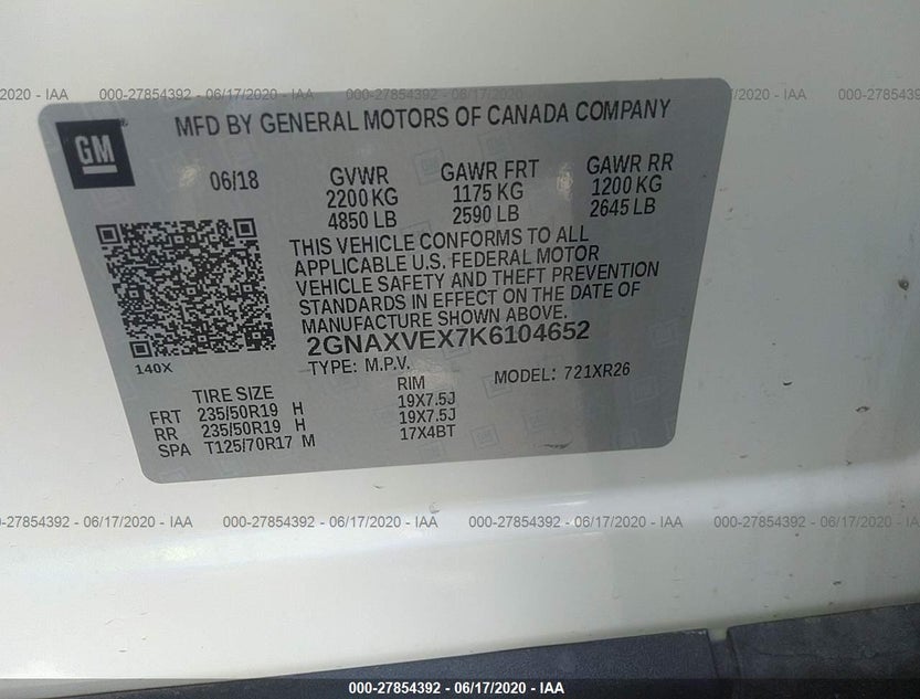 2GNAXVEX7K6104652