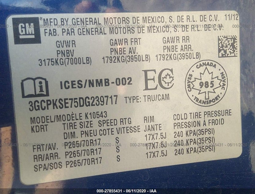 3GCPKSE75DG239717