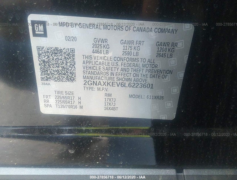 2GNAXKEV6L6223601
