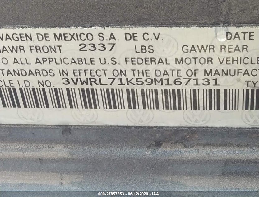 3VWRL71K59M167131
