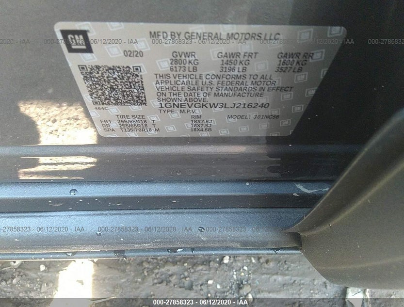 1GNEVGKW3LJ216240