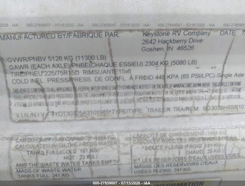 4YDT30325A3101985