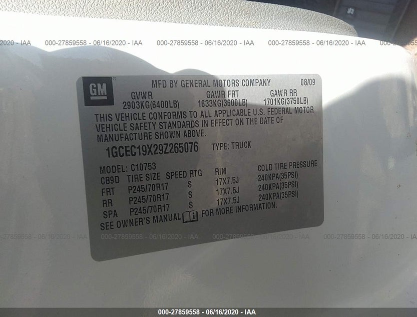 1GCEC19X29Z265076