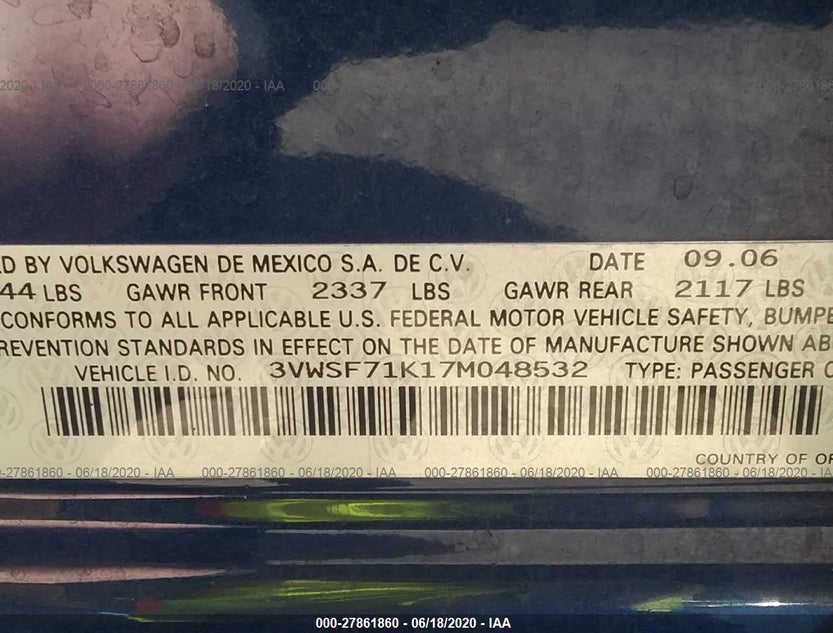 3VWSF71K17M048532