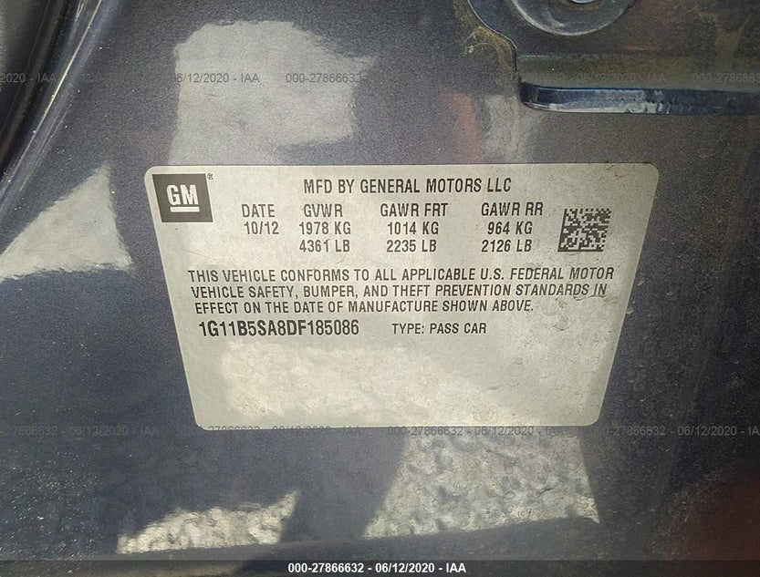 1G11B5SA8DF185086