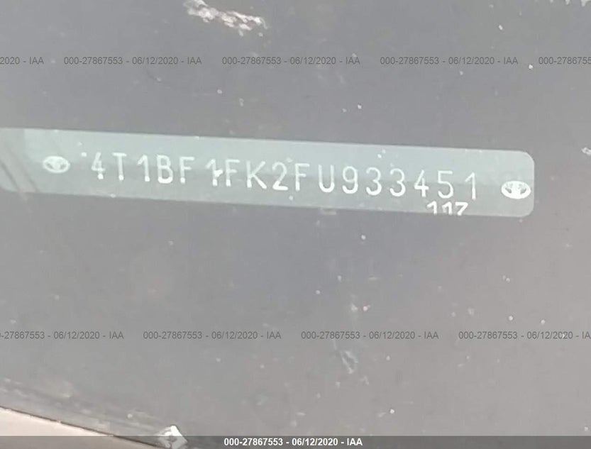 4T1BF1FK2FU933451