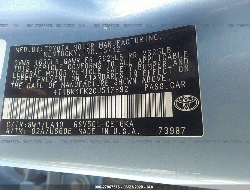 4T1BK1FK2CU517892