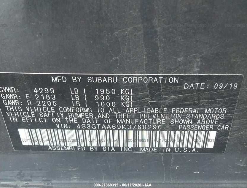 4S3GTAA69K3760296