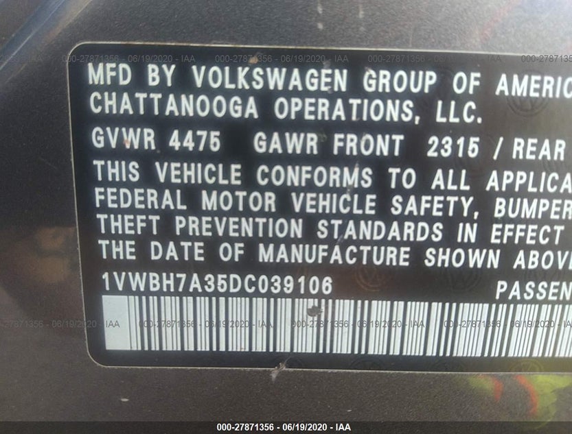 1VWBH7A35DC039106