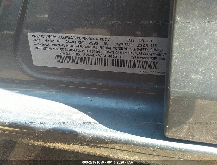 3VWML7AJ5BM633101