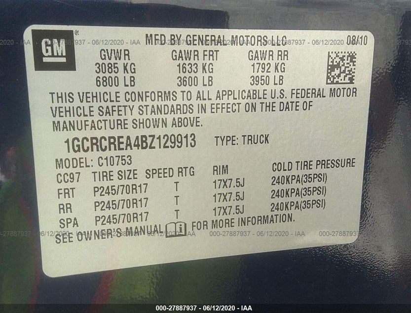 1GCRCREA4BZ129913