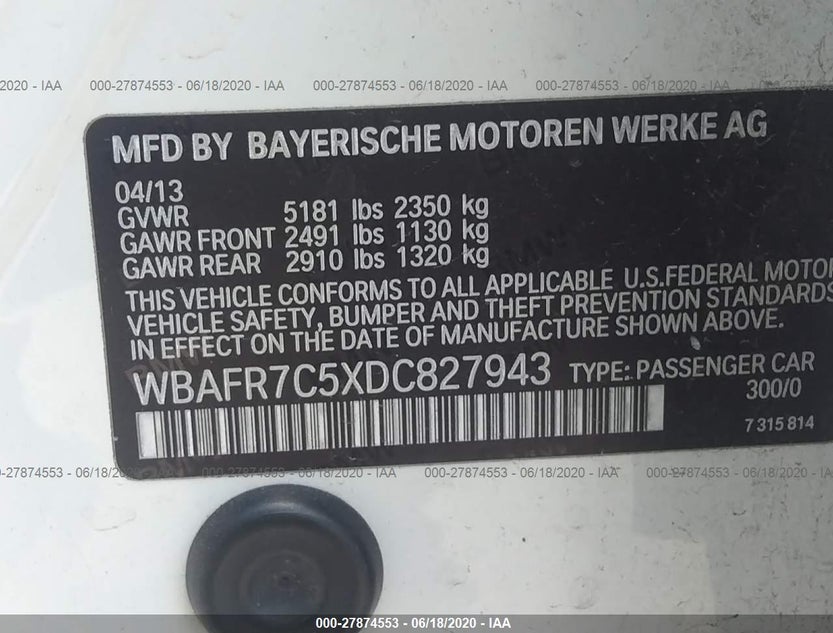 WBAFR7C5XDC827943
