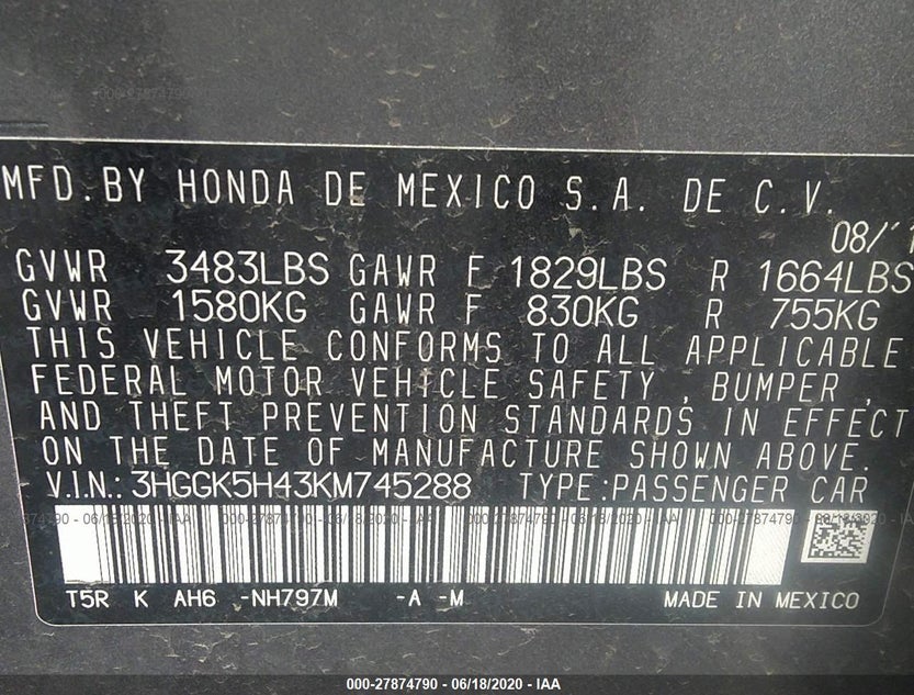 3HGGK5H43KM745288