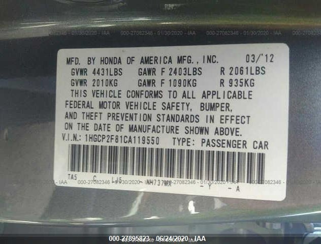 1HGCP2F81CA119550