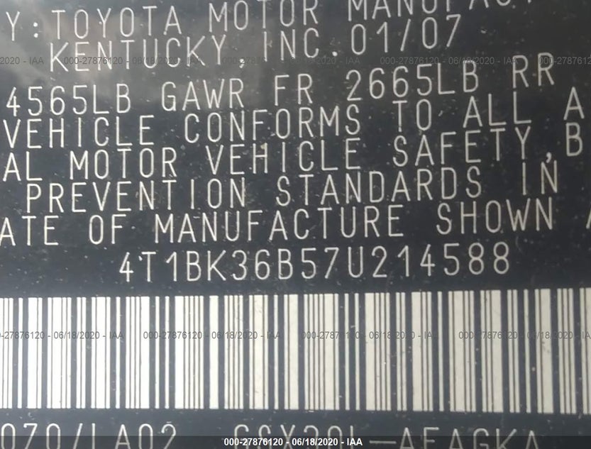 4T1BK36B57U214588