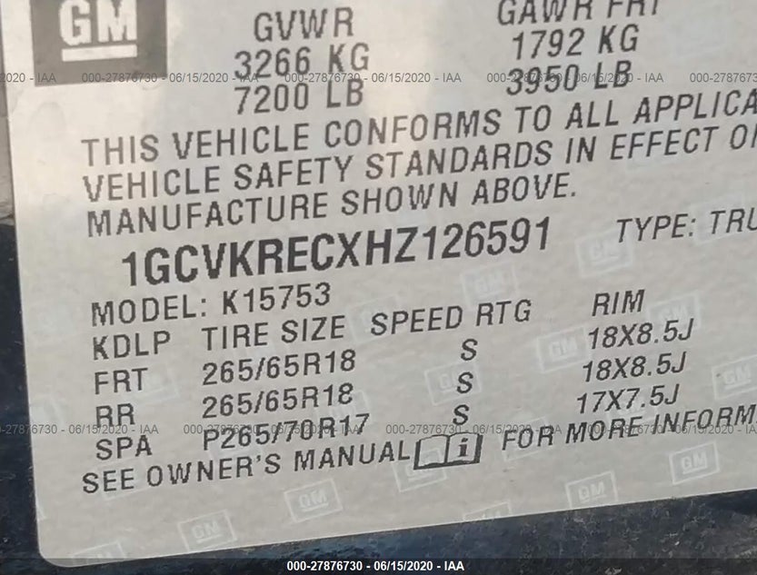 1GCVKRECXHZ126591