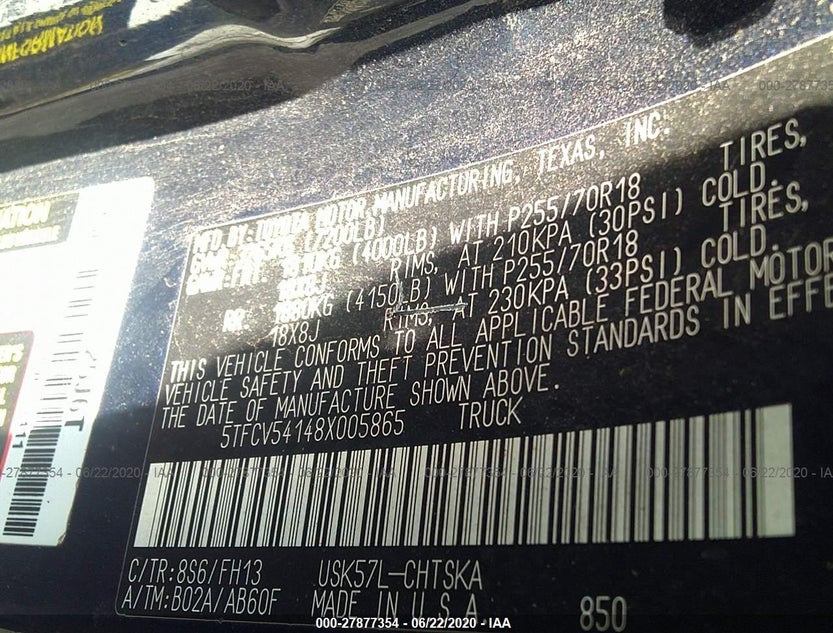 5TFCV54148X005865