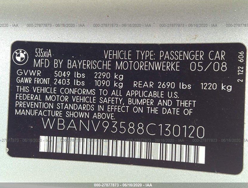 WBANV93588C130120