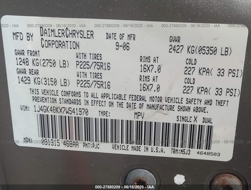1J4GK48KX7W541970