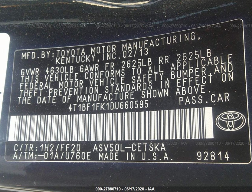 4T1BF1FK1DU660595