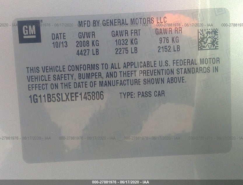 1G11B5SLXEF145806
