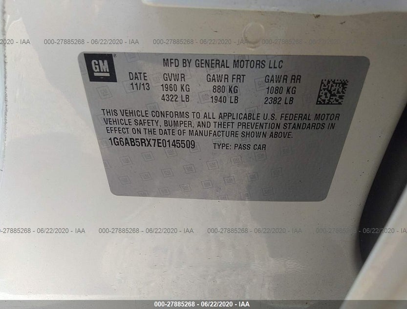 1G6AB5RX7E0145509