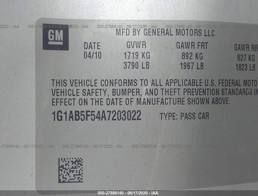 1G1AB5F54A7203022
