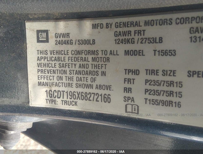 1GCDT196X68272166