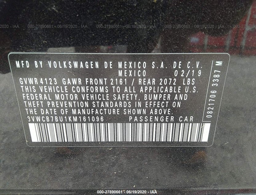 3VWCB7BU1KM161096