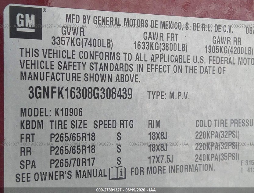 3GNFK16308G308439