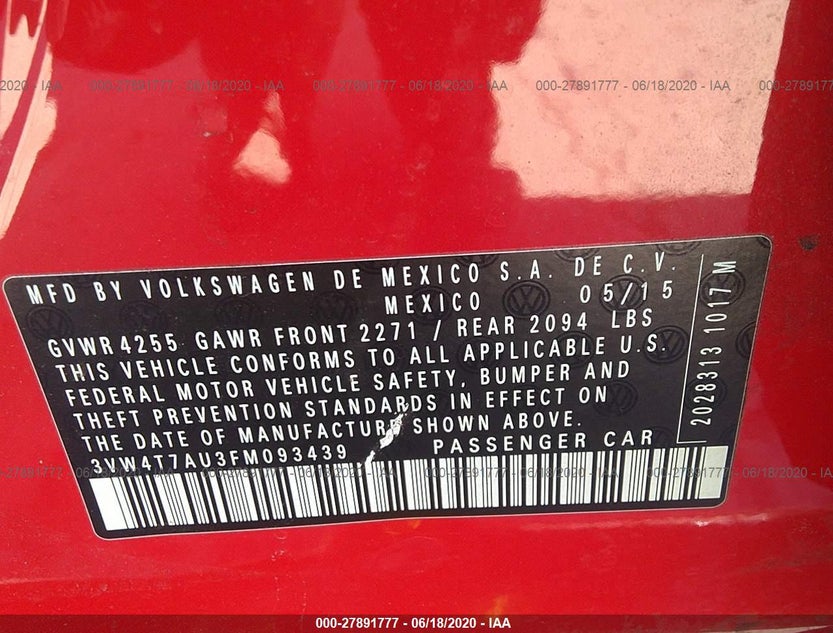 3VW4T7AU3FM093439