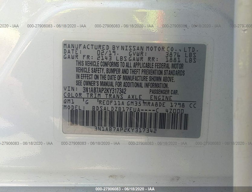 3N1AB7AP2KY317342