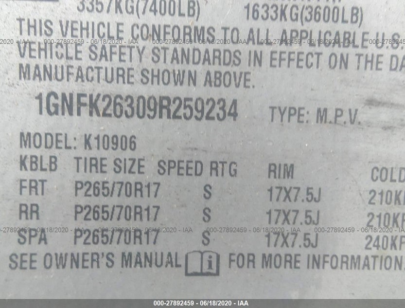 1GNFK26309R259234