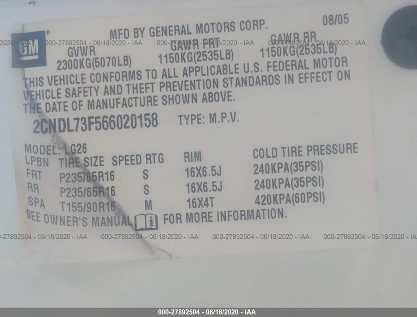 2CNDL73F566020158