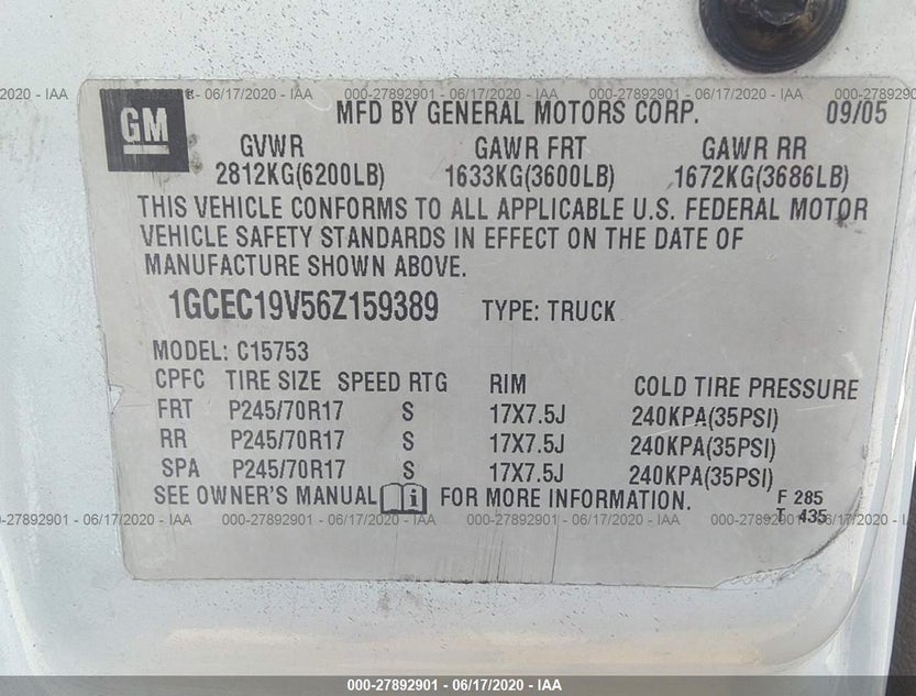 1GCEC19V56Z159389