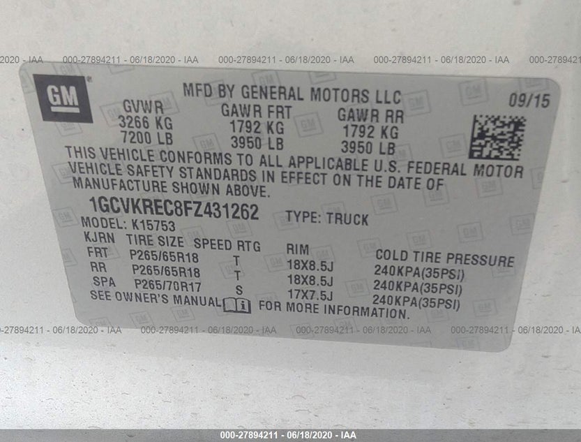 1GCVKREC8FZ431262