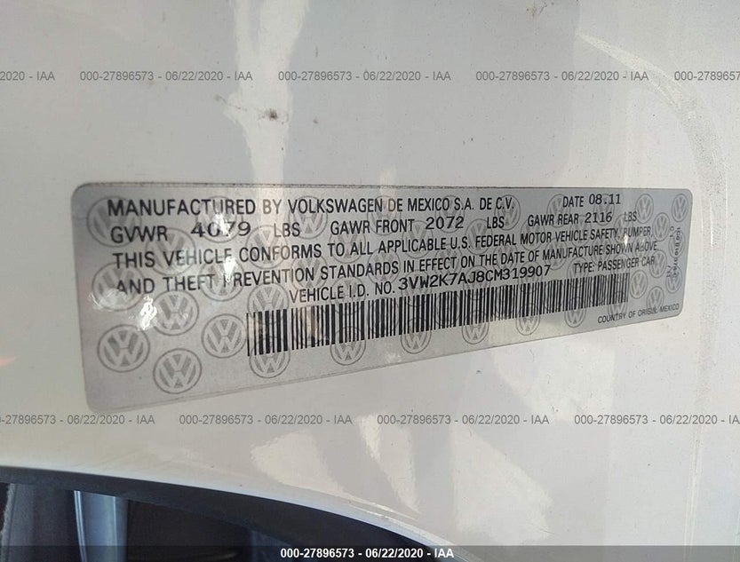 3VW2K7AJ8CM319907