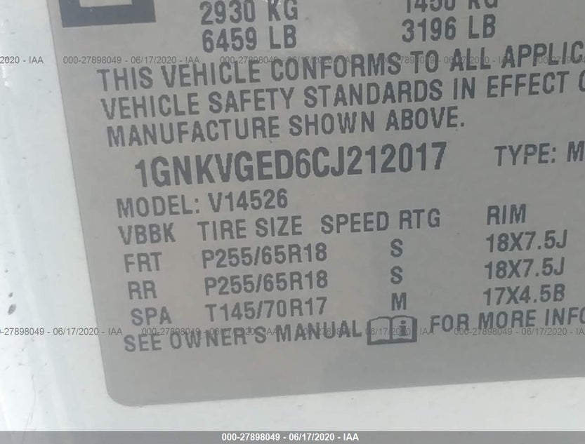 1GNKVGED6CJ212017