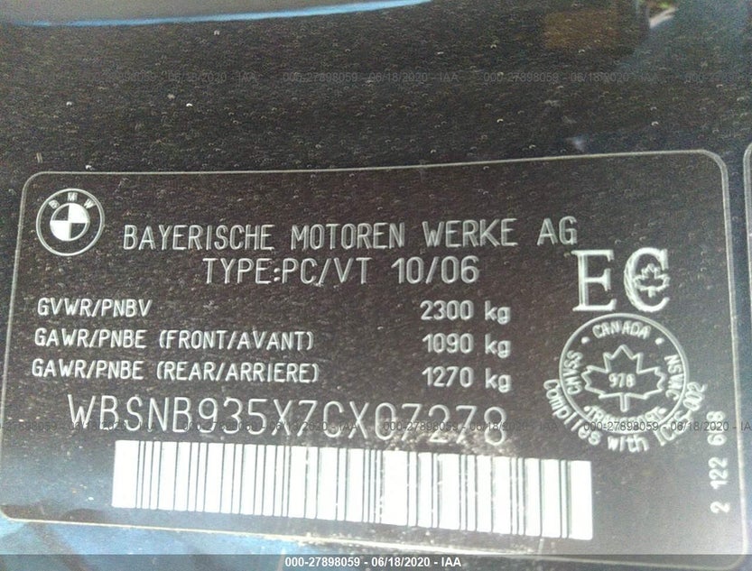 WBSNB935X7CX07278