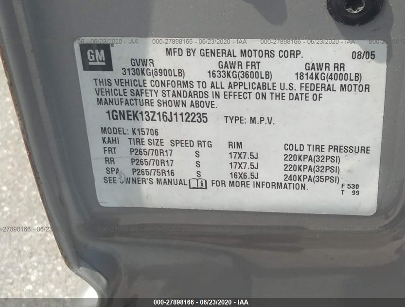 1GNEK13Z16J112235