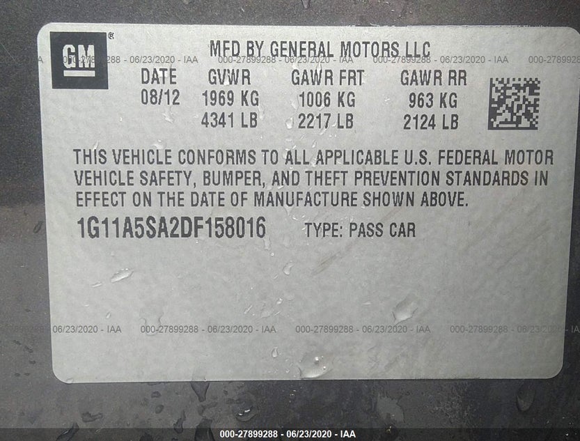 1G11A5SA2DF158016