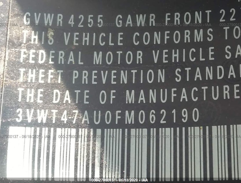 3VWT47AU0FM062190