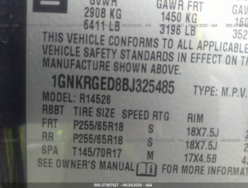 1GNKRGED8BJ325485