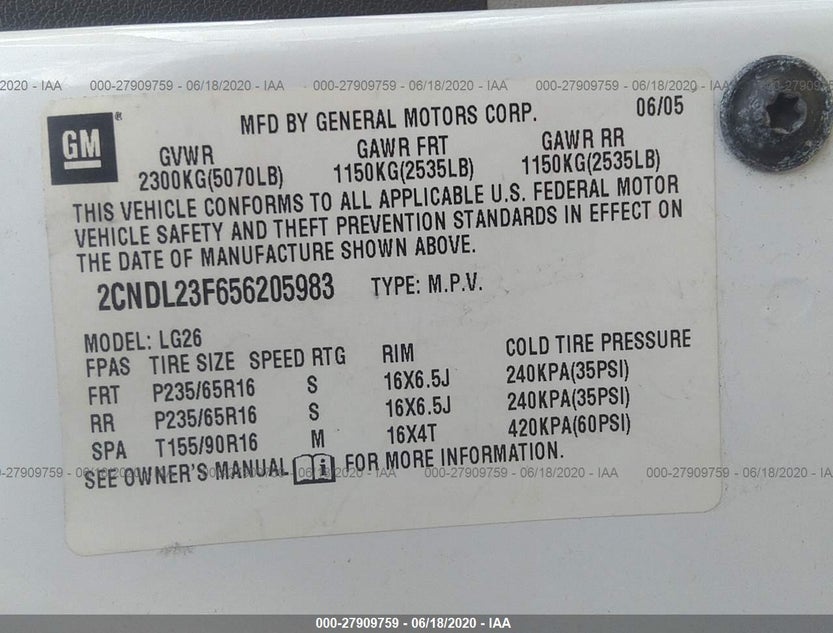 2CNDL23F656205983