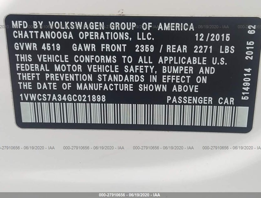 1VWCS7A34GC021898