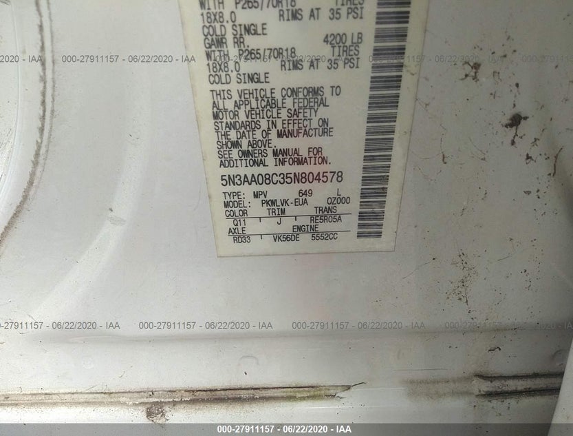 5N3AA08C35N804578