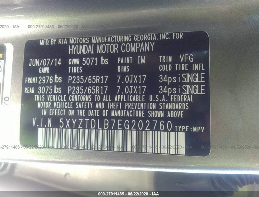 5XYZTDLB7EG202760